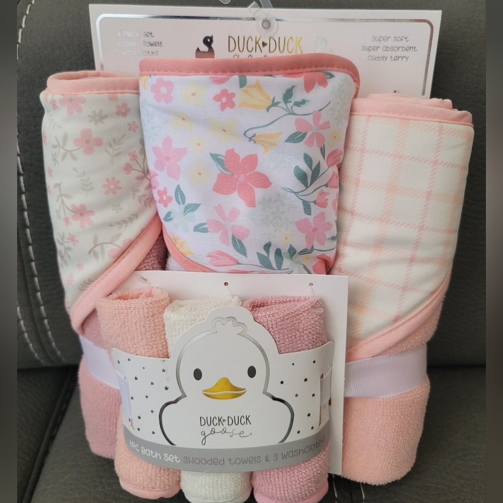 Duck Duck Goose Pink Baby Blanket Set